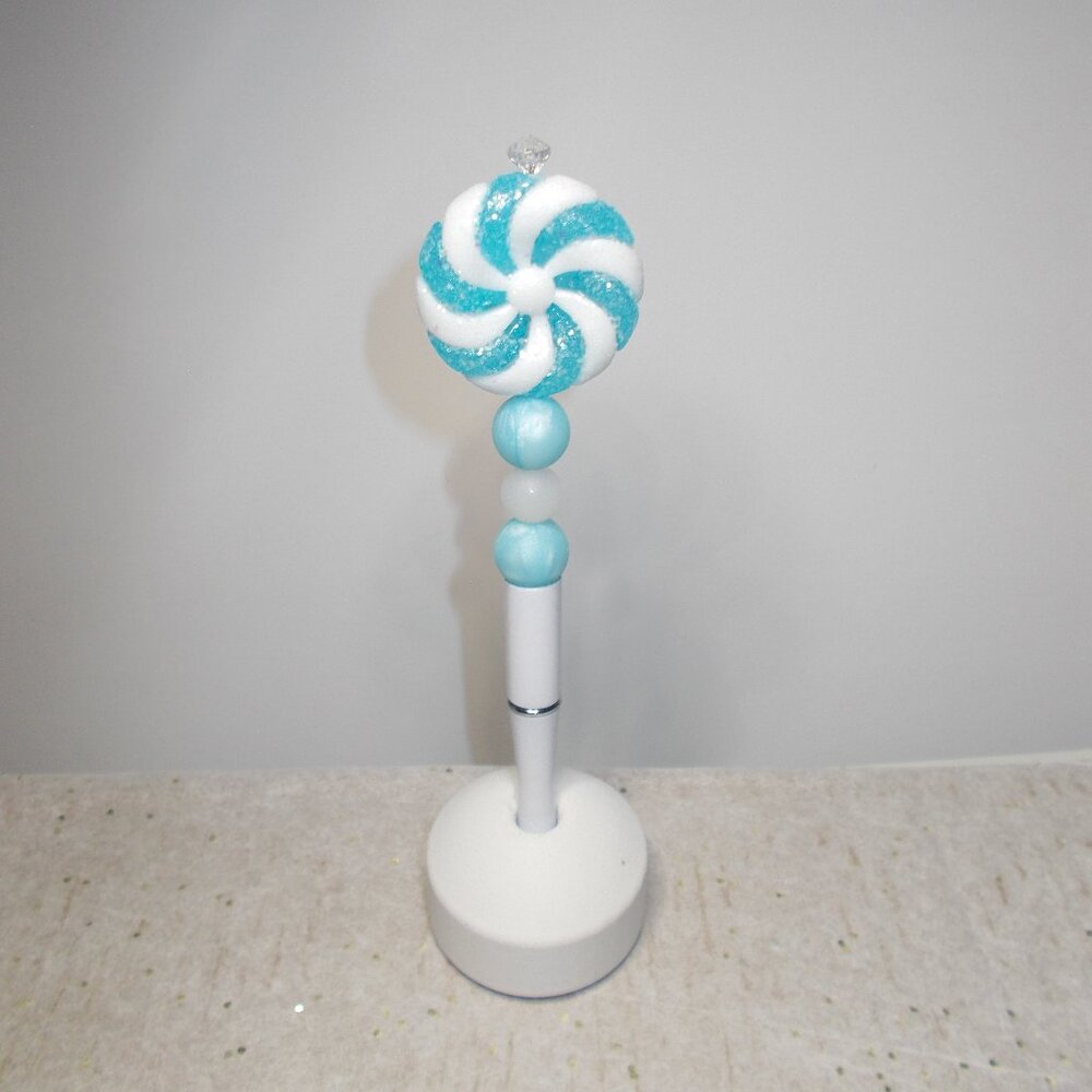 Blue and White Swirl Pen